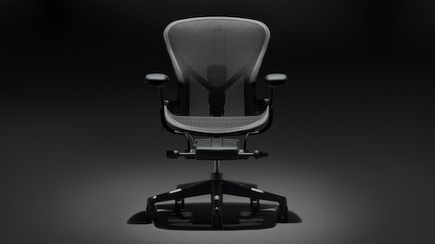 Aeron chair in onyx with onyx background.